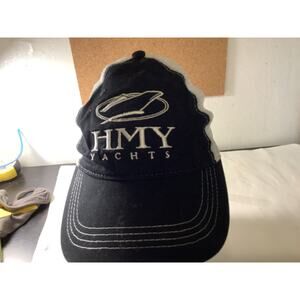 HMY YACHTS Hat Cap Men's Adjustable Black& White Strapback